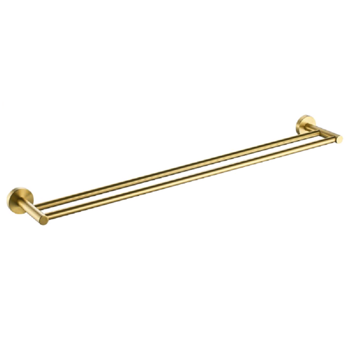Cesena 750 Brushed Gold Double Towel Rail - Acqua Bathrooms