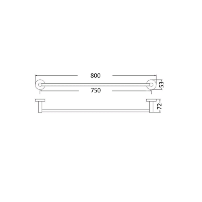 Cesena 750 Brushed Gold Single Towel Rail - Acqua Bathrooms
