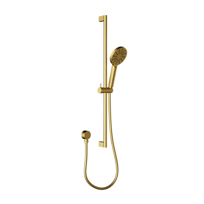 Cesena Brushed Gold Round Shower Rail - Acqua Bathrooms