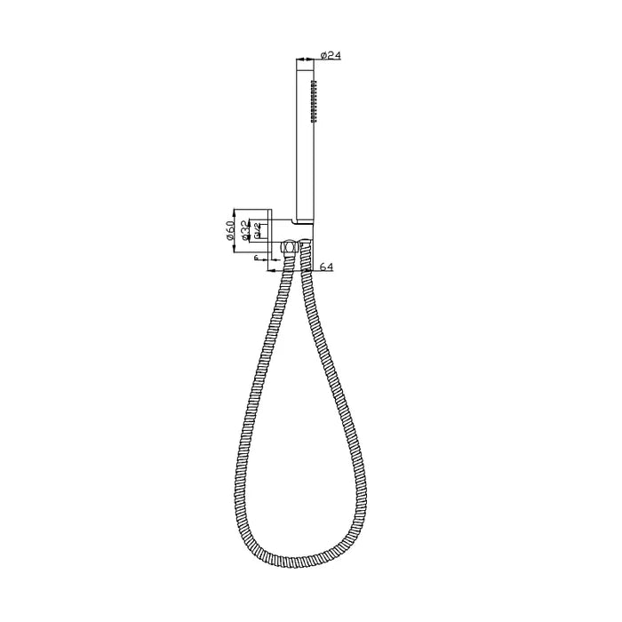 Cesena Hali Slim Gun Metal Hand Held Shower Rail - Acqua Bathrooms
