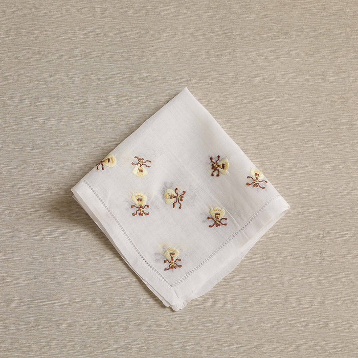 Hand Embroidered Napoleonic Bees Handkerchief