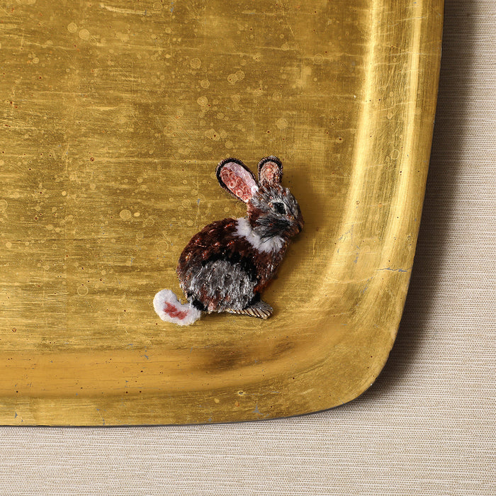 Hand Embroidered Rabbit Pin