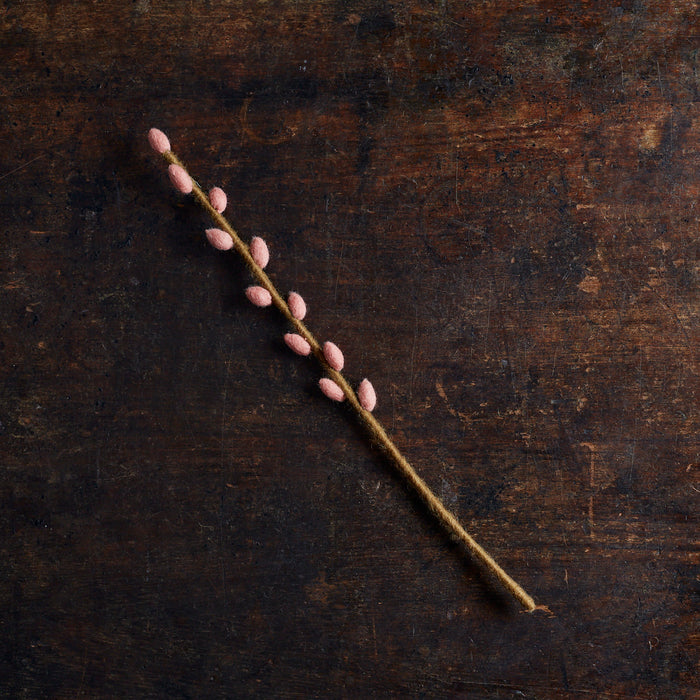 Handmade Felted Wool Willow Branch - Dusty Red