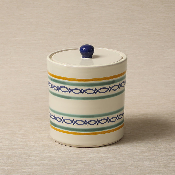 Handpainted jar or ice bucket