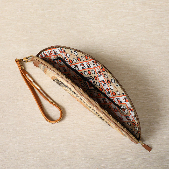 Handwoven Fan Shape Clutch