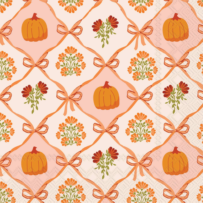 Harvest Bloom Toile Cocktail Napkins Set of 20