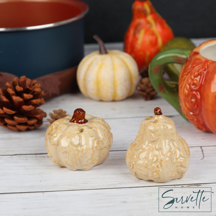 Harvest Salt and Pepper Shakers - White