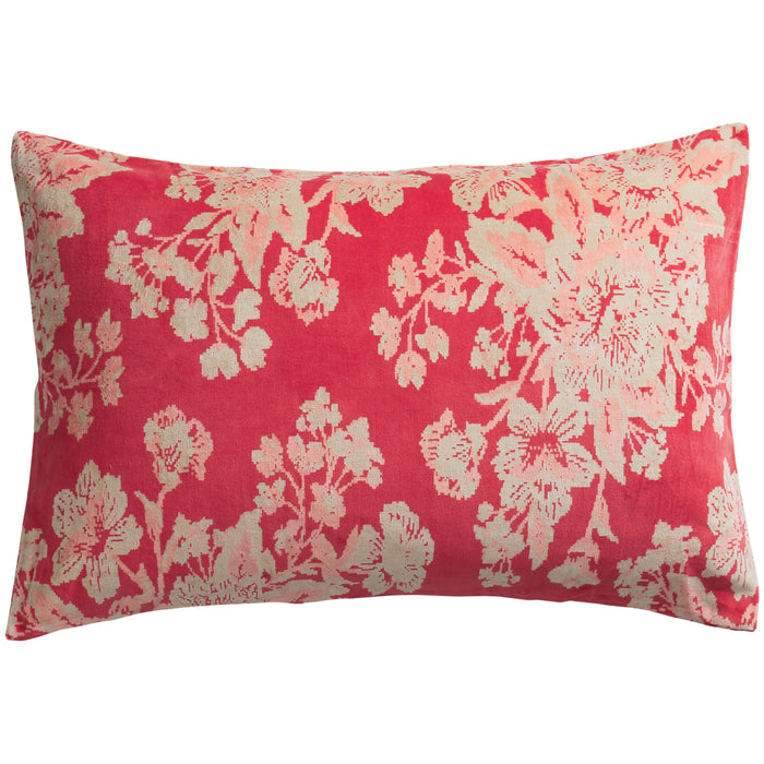 Hazel Velvet Pillowcase - Vermillion Standard