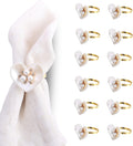 Heart Design Acrylic Pearl Napkin Ring - Set of 4