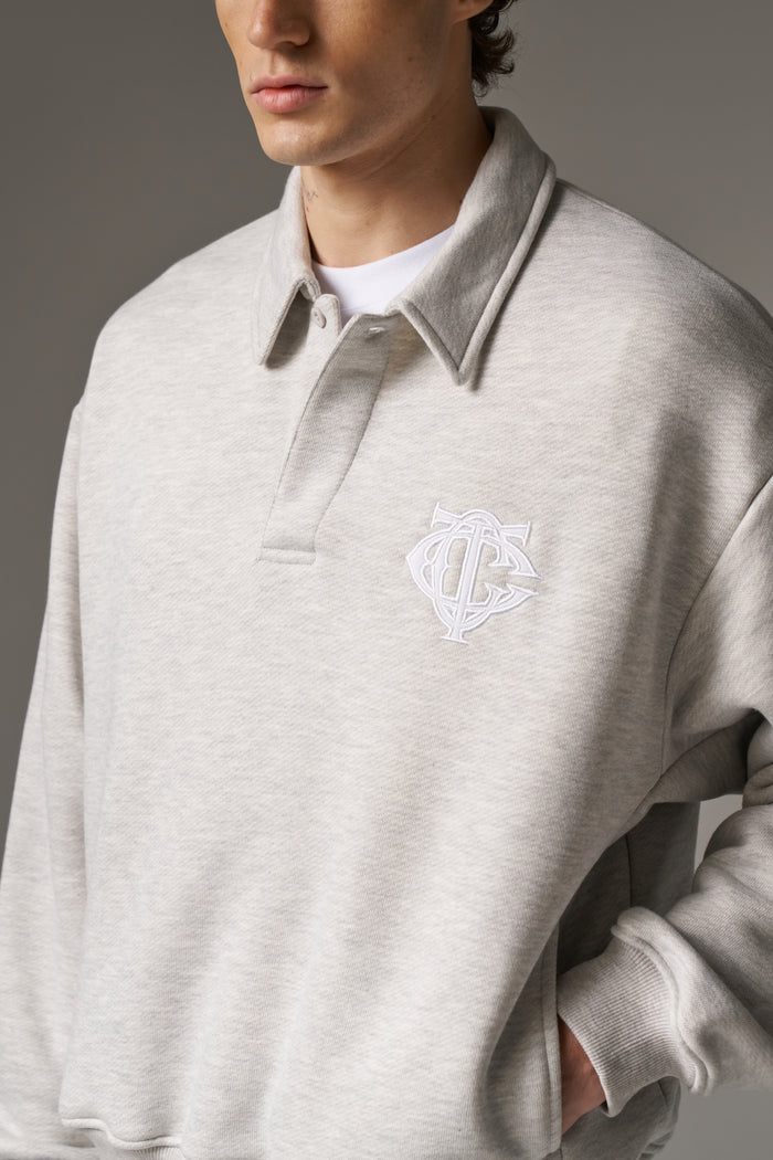 HEAVYWEIGHT MONOGRAM POLO - GREY MARL