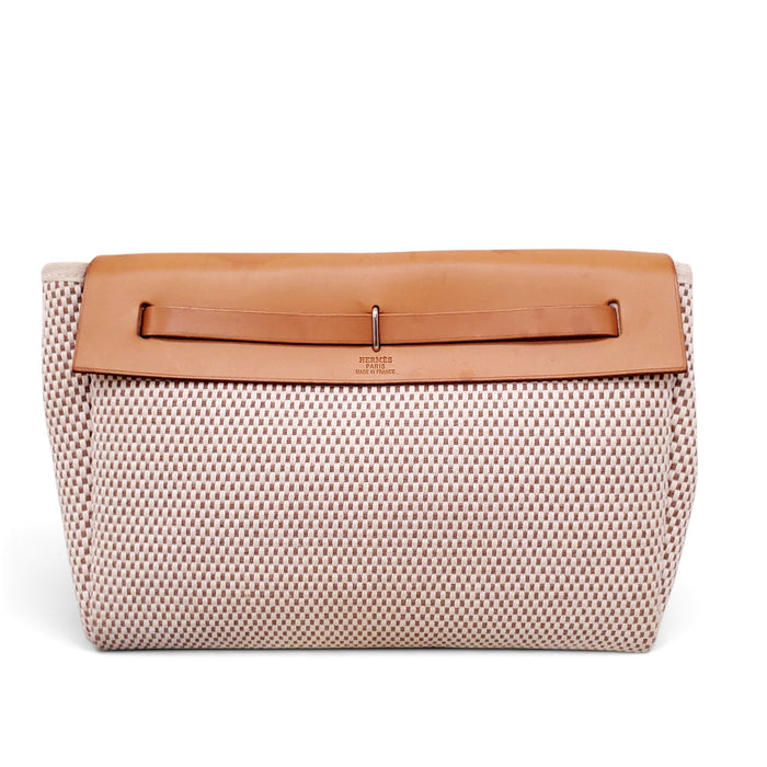 HERMÈS TOILE HERBAG CLUTCH