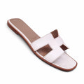 HERMES WHITE ORAN SANDALS - SIZE 39.5