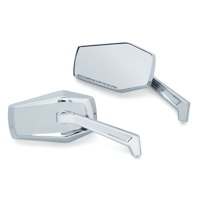 Hex Mirrors Satin Black: Wide, angular mirror heads offer excellent field of vision and are accented by smooth beveled edges