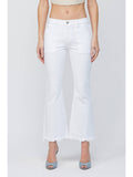 Hidden Happi White Cargo Pocket Cropped Flare