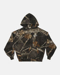 HOODIE REALTREE BLACK - black realtree camo hoodie, front view - Cold Culture
