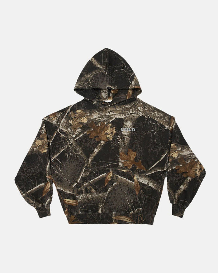 HOODIE REALTREE BLACK - black realtree camo hoodie, front view - Cold Culture
