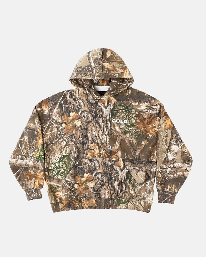 HOODIE REALTREE EDGE - camo oversized hoodie, front view - Cold Culture