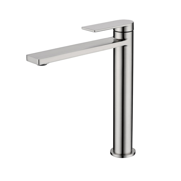 Ikon Ruki Brushed Nickel Tall Basin Mixer - Acqua Bathrooms