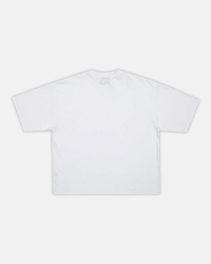 IM TOO COLD TEE WHITE - white oversized graphic tee, back view - Cold Culture