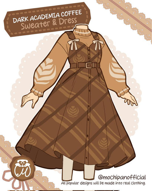 (Interest Check) Coffee Academia Sweater & Dress (In Development)