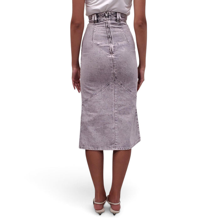 ISABEL MARANT ÉTOILE GREY ACID WASH DENIM SKIRT - SIZE 34