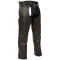 Jean Style Leather Chaps: Features:

Jean Style Pocket Chap
Lined
4 snap boot cuffs for easy wearability
Zipper buffer preven