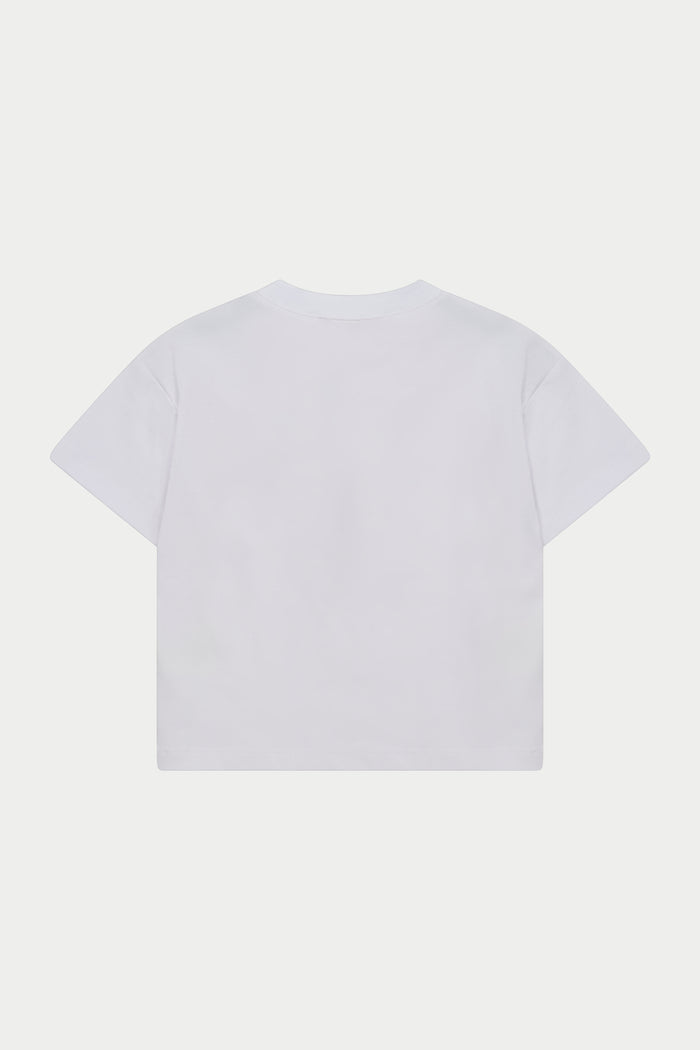 JUNIOR MONOGRAM EMBLEM APPLIQUE T-SHIRT - WHITE