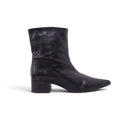 KHAITE BLACK ‘ANDEE’ ANKLE LEATHER POINTED ANKLE BOOTS - SIZE 38