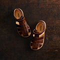 Kids Leather Fisherman Sandals - Cognac