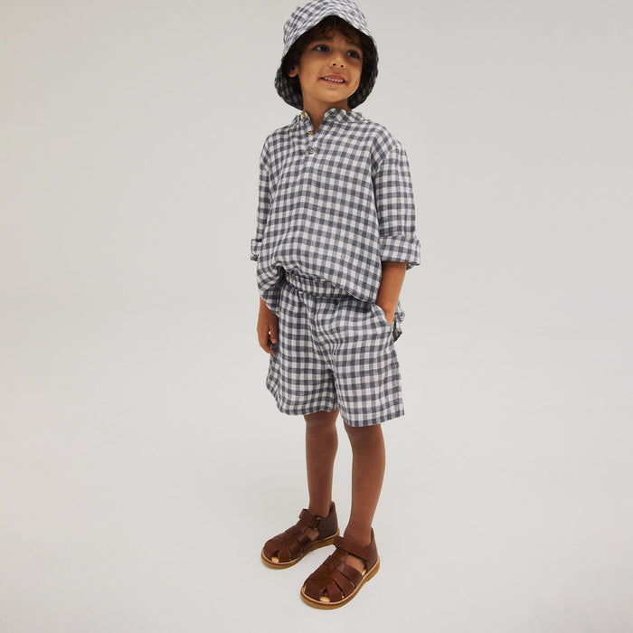 Kids Leather Fisherman Sandals - Cognac