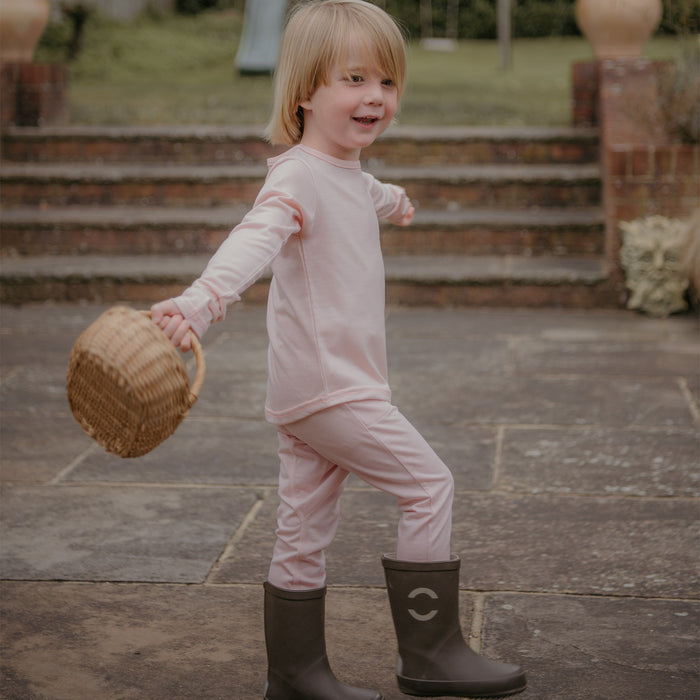 Kids Merino Wool 24-7 Trouser - Pink Peach Blossom