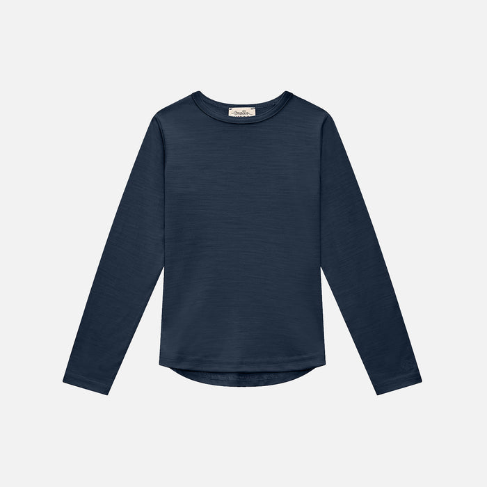 Kids Merino Wool LS Top - French Navy