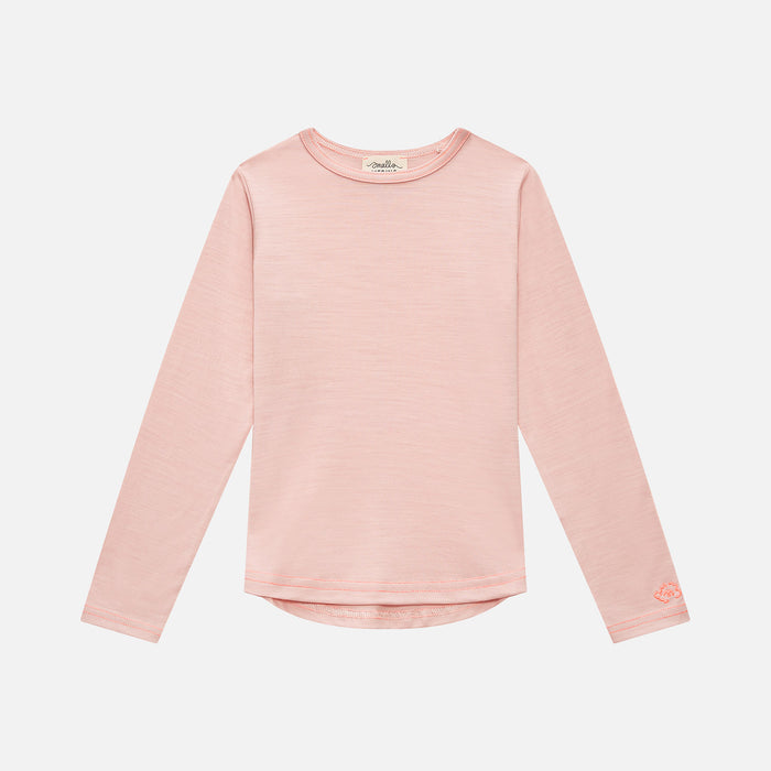 Kids Merino Wool LS Top - Pink Peach Blossom