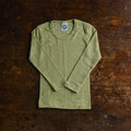 Kids Merino Wool/Cotton/Silk LS Top - Green Melange