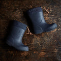 Kids Natural Rubber Wool Lined Boots - Blue