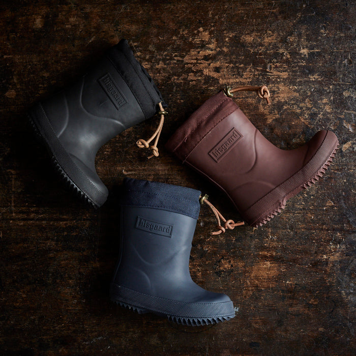 Kids Natural Rubber Wool Lined Boots - Blue