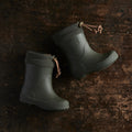Kids Natural Rubber Wool Lined Boots - Olive