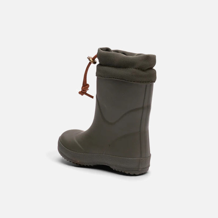 Kids Natural Rubber Wool Lined Boots - Olive