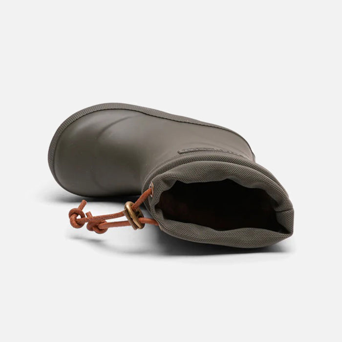 Kids Natural Rubber Wool Lined Boots - Olive