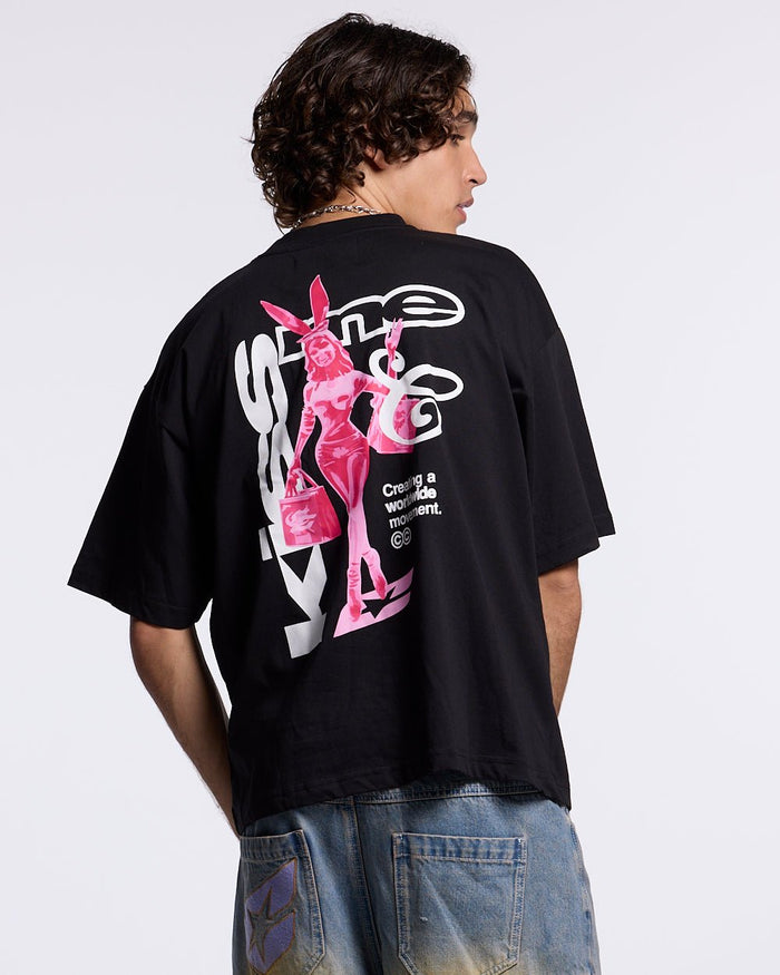 KISS THE BUNNY TEE BLACK - COLD CULTURE #man