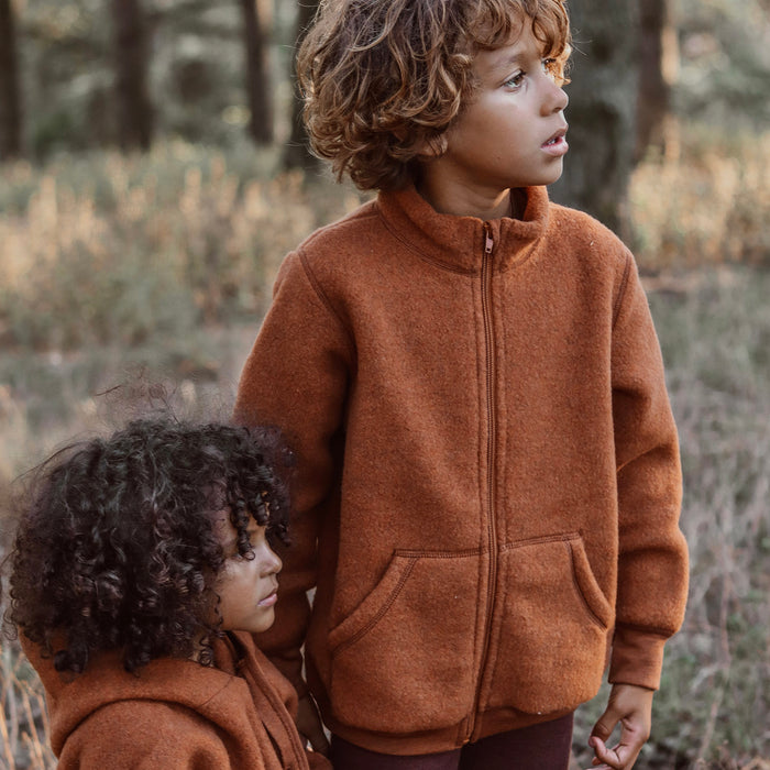 Kite Kids Jacket - Merino Wool Fleece - Deep Rust