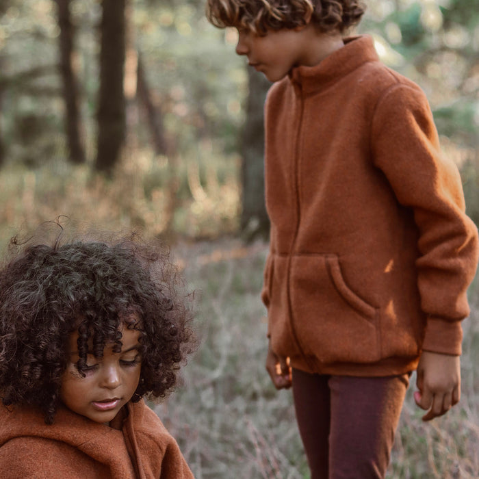 Kite Kids Jacket - Merino Wool Fleece - Deep Rust