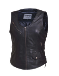 Ladies CC Lambskin Vest: Features:

Ladies PREMIUM Zippered vest in soft
lightweight leather
4 exterior &amp; 2 interior pock