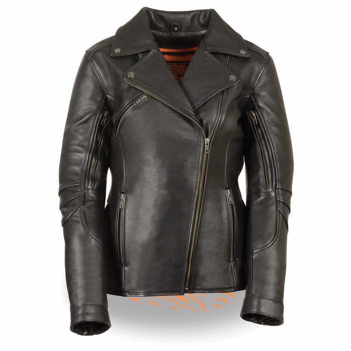 Ladies Classic Vented Goatskin Jacket: Features:

1