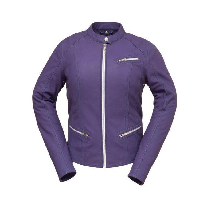 Ladies Fashionista Jkt Purple: Features:

Soft Cow Cuba Skin
Offered in Black or Brown
Three zip pockets detail
Hourglass sha