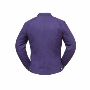 Ladies Fashionista Jkt Purple: Features:

Soft Cow Cuba Skin
Offered in Black or Brown
Three zip pockets detail
Hourglass sha