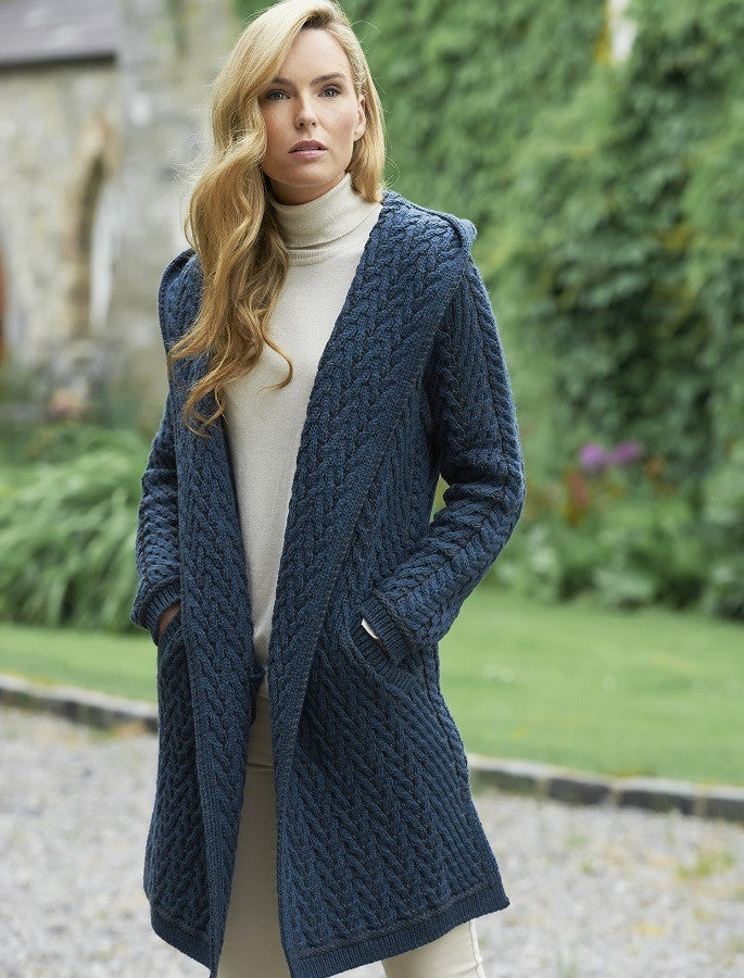 Ladies Herringbone Design Shawl Hood - Mallard #color_mallard