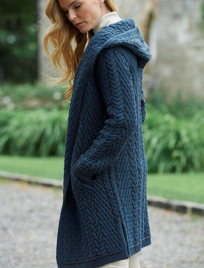 Ladies Herringbone Design Shawl Hood  Mallard #color_mallard