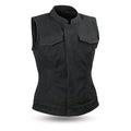 Ladies Ludlow Canvas Vest Black: The Ludlow is our quintessential women's Club Style vest