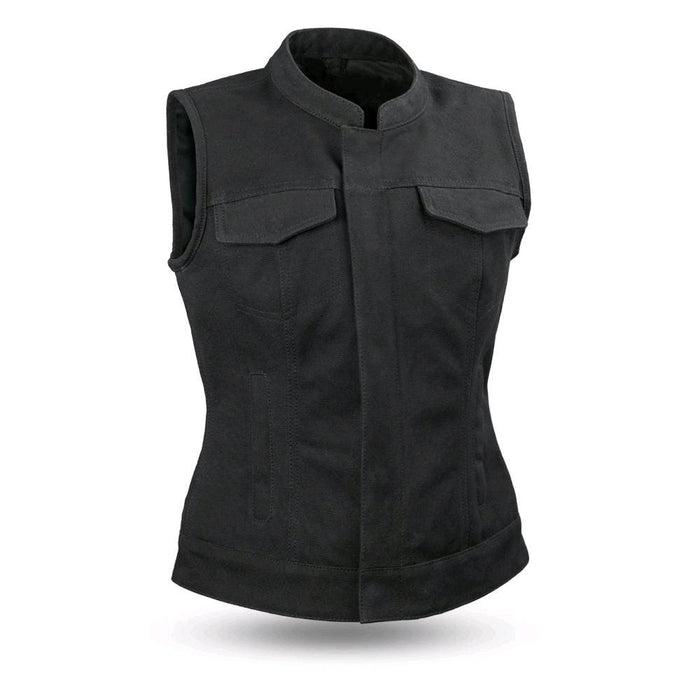 Ladies Ludlow Canvas Vest Black: The Ludlow is our quintessential women's Club Style vest